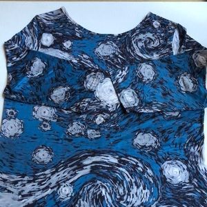 Azalea Women “Starry Night” Printed Blouse Size 1X